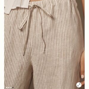 Reformation Cream Striped Trousers